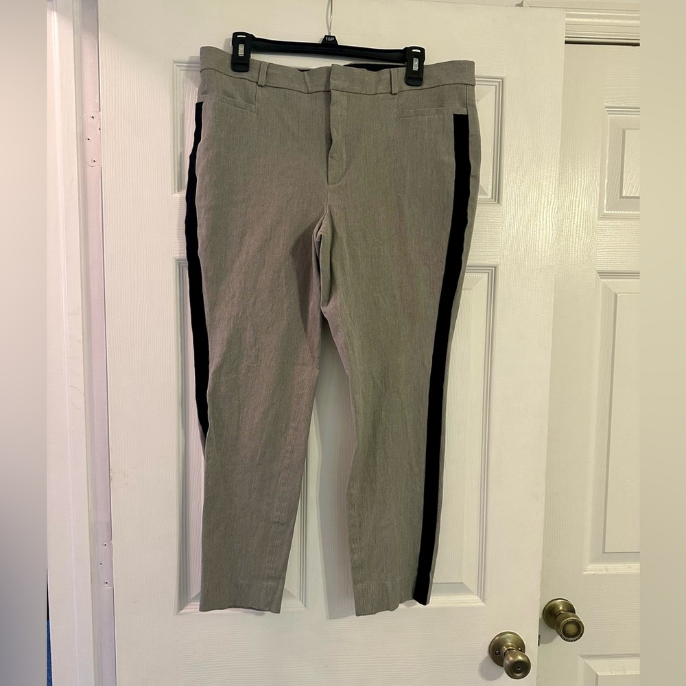 Banana Republic Gray Chinos with Black Stripes